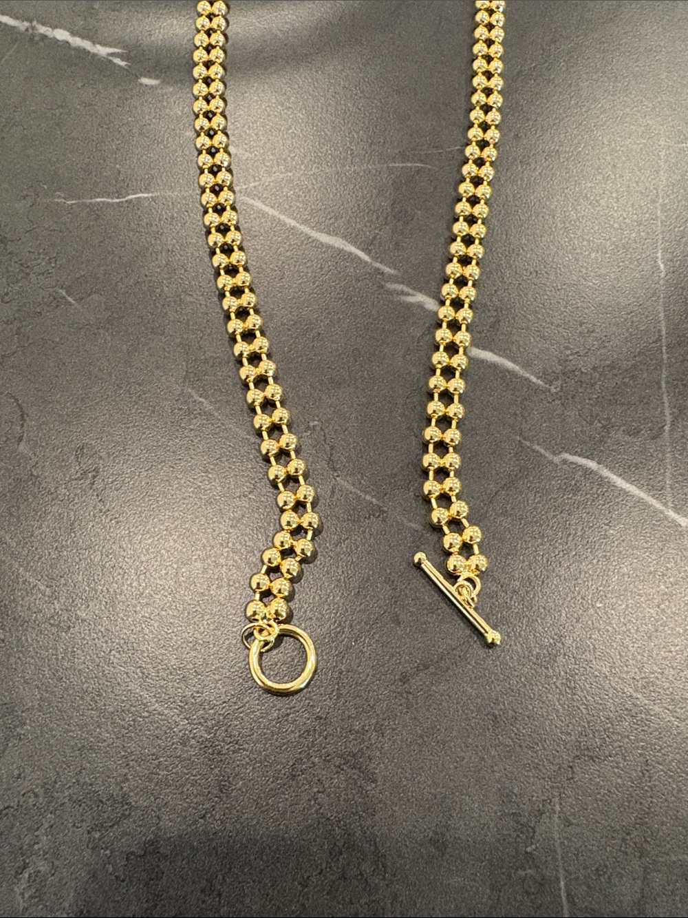 Uncommon James Polished Gold Beaded Link Necklace - Picture 3 of 3
